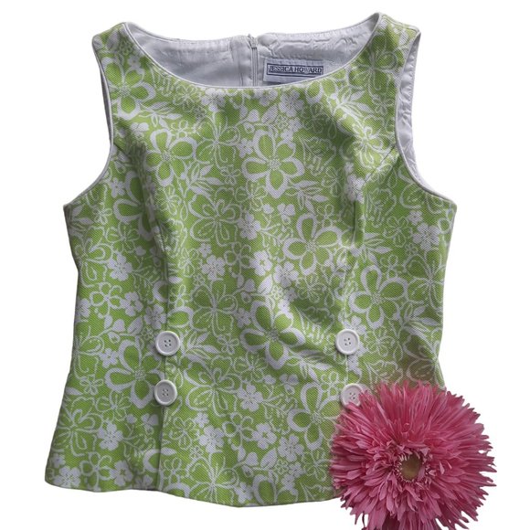 Vintage Tops - Vintage Jessica Howard Retro Style Sleeveless Crew Neck Blouse